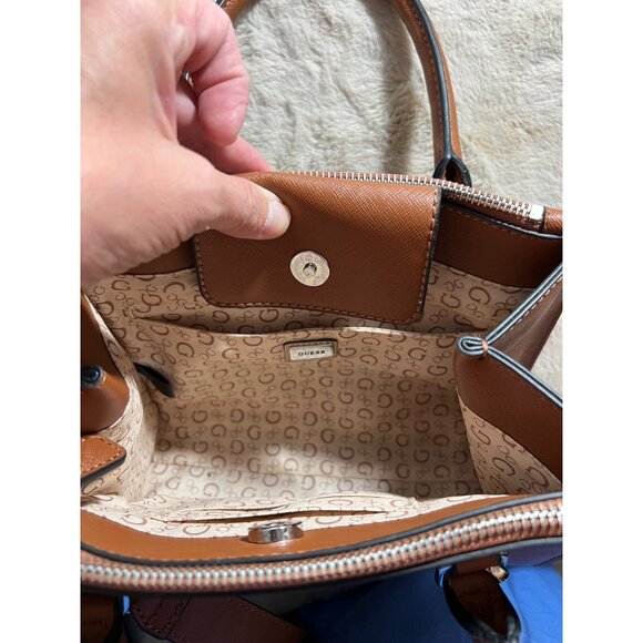 Guess Los Angeles Brown Faux Leather Crossbody Handbag With Detachable Strap - Picture 8 of 14